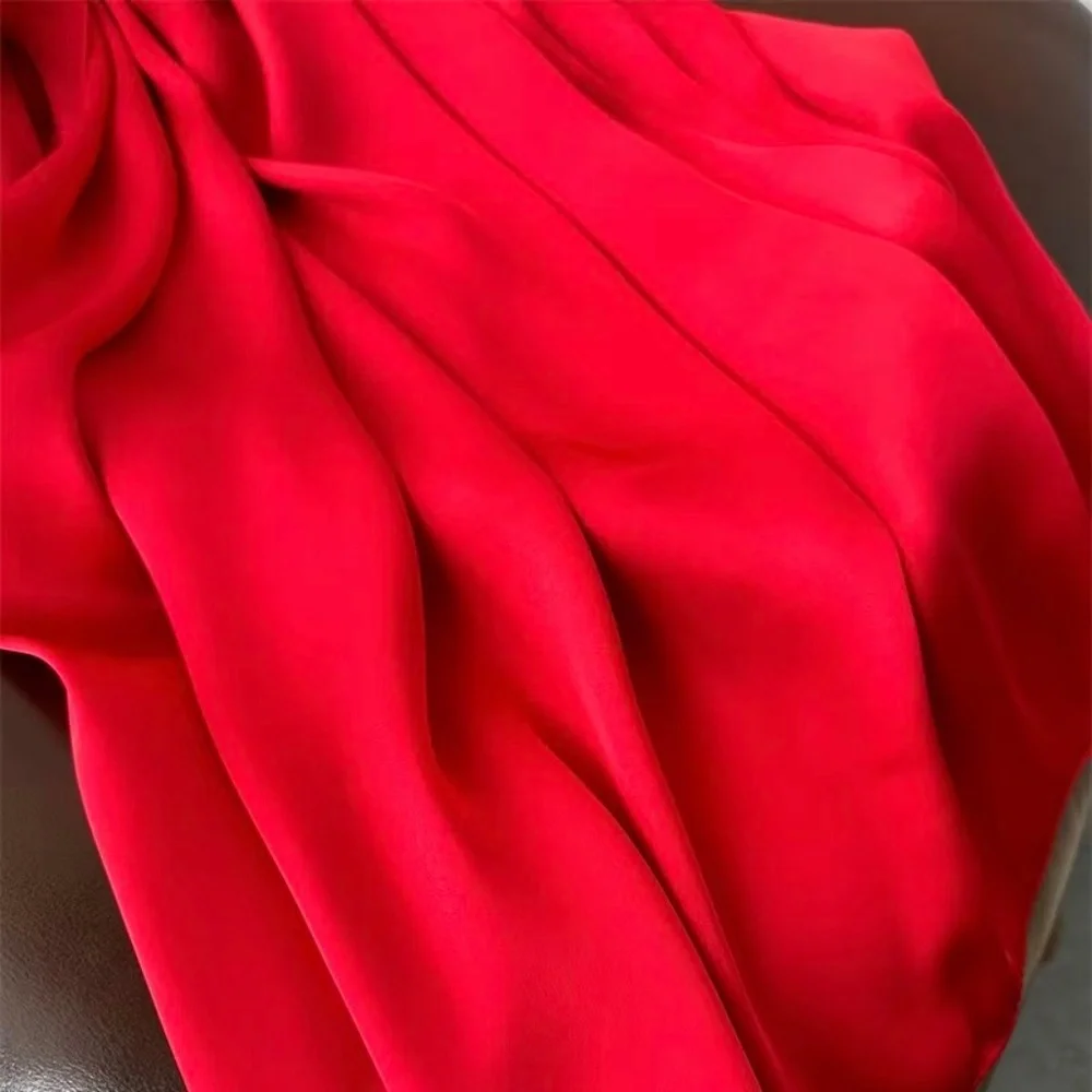 100% SILK SATIN Bright Red Large Shawl Scarf Wedding Wrap Bridesmaid Cover up